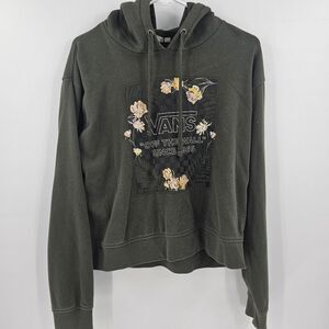 Vans Dark Green Hoodie with Floral Design